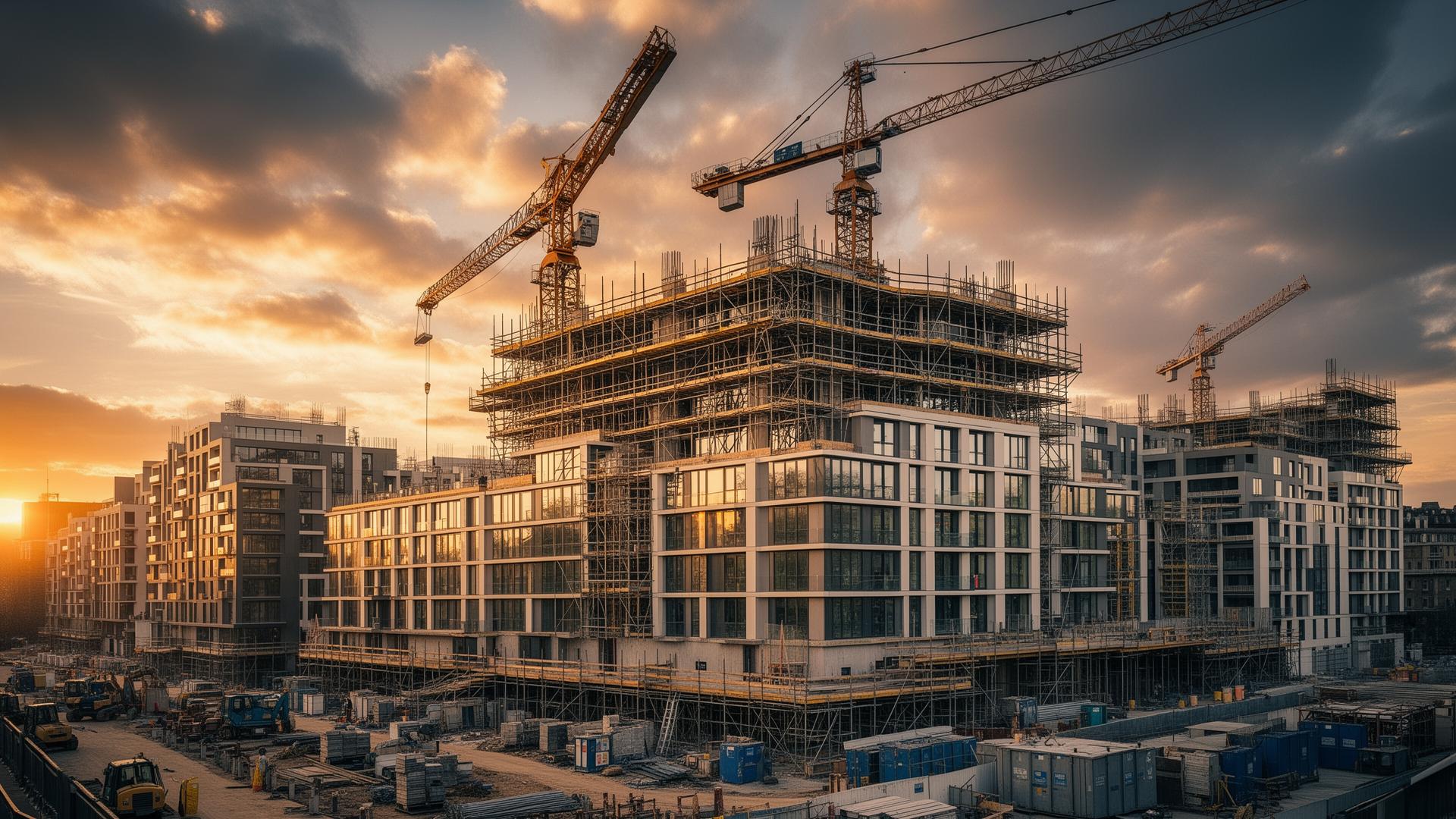 COYS Construction site at sunset in London